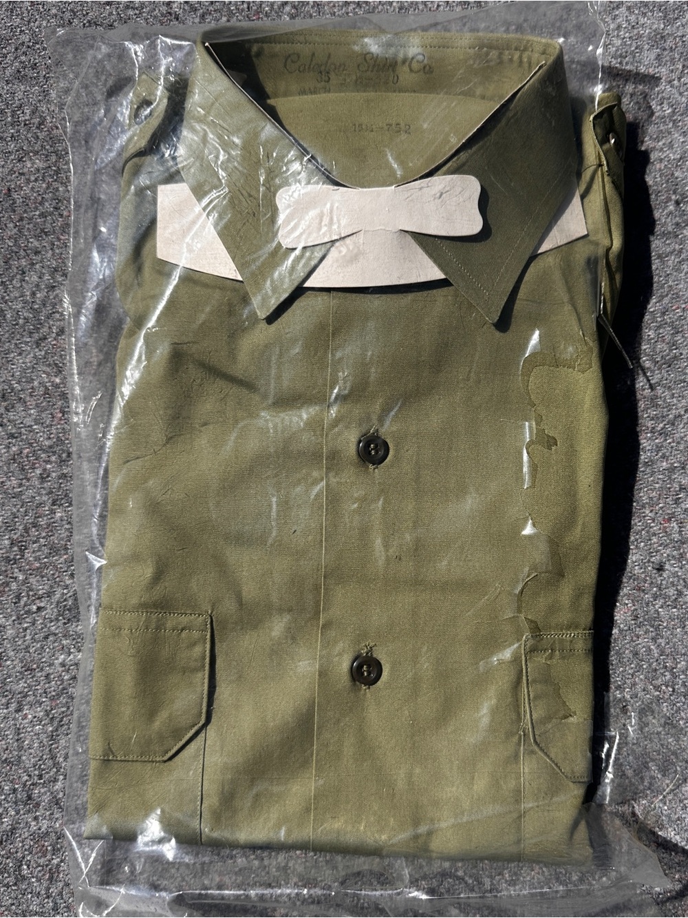 Vintage 1966 Military Surplus Deadstock Utility Shirt NOS Size 35 #13